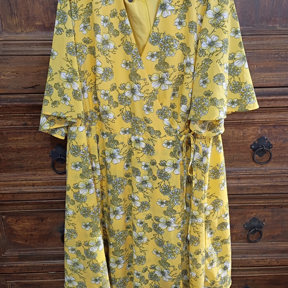 Torrid Yellow Floral One Shoulder Dress